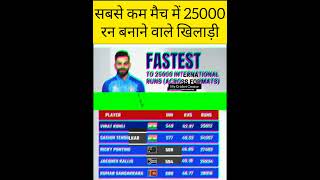 Fastest to 25000 International Run. #cricket #ipl #mi #rcb #ipl2023 #csk #gt #kkr #lsg #viratkohli
