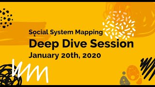 Social System Mapping Deep Dive Discussion 1/20/20 Getting Started with Social Network Mapping