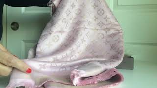 LV pink monogram silk shawl scarf Luxury for less