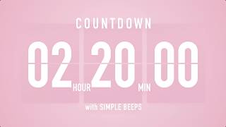 2 Hours 20 Minutes Timer Countdown Timer 🌸 Flip Clock with Simple Beeps 🔔