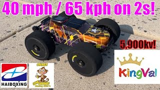 2s HBX 16890A Hits 40 mph / 65 kph - King Val 5900kv Brushless Motor and 3s Speed Run Failure