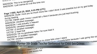 Former Hudson teacher sentenced in child sexual assault case