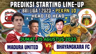 MADURA UNITED VS BHAYANGKARA FC | PREDIKSI STARTING LINE-UP BRI LIGA 1 2023 PEKAN 10