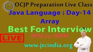 Core Java live class | OCJP Preparation | static & Dynamic Array in Core Java by Som Sir Day-14