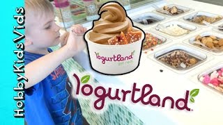 Yogurtland! Chocolate Chip Challenge + Frozen Yogurt Toppings Galore by HobbyKidsVids