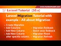 Laravel Migration Tutorial with example - All about migrations in Laravel 10