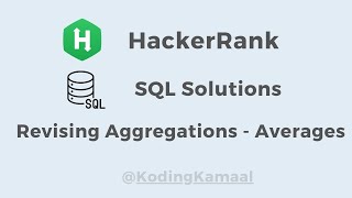 Revising Aggregations - Averages || HackerRank SQL Solution