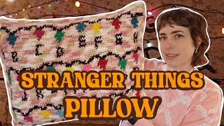 crocheting STRANGER THINGS pillow