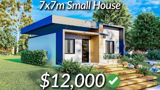 (7x7 Meters) Modern Small House Design | 2 Bedrooms | Full House Tour