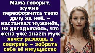 Мама говорит, нужно переоформить твою дачу на неё, — настаивал муженёк, не догадываясь, что жена