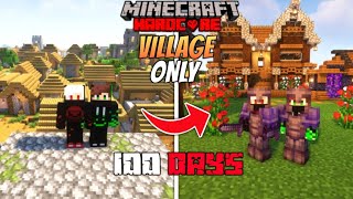 We Survived 100 Days In Village Only World In Minecraft Hardcore ! | Duo 100 Days