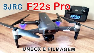 SJRC F22s Pro - Unbox e voo do melhor drone custo beneficio, mostrando o sensor de obstáculo.