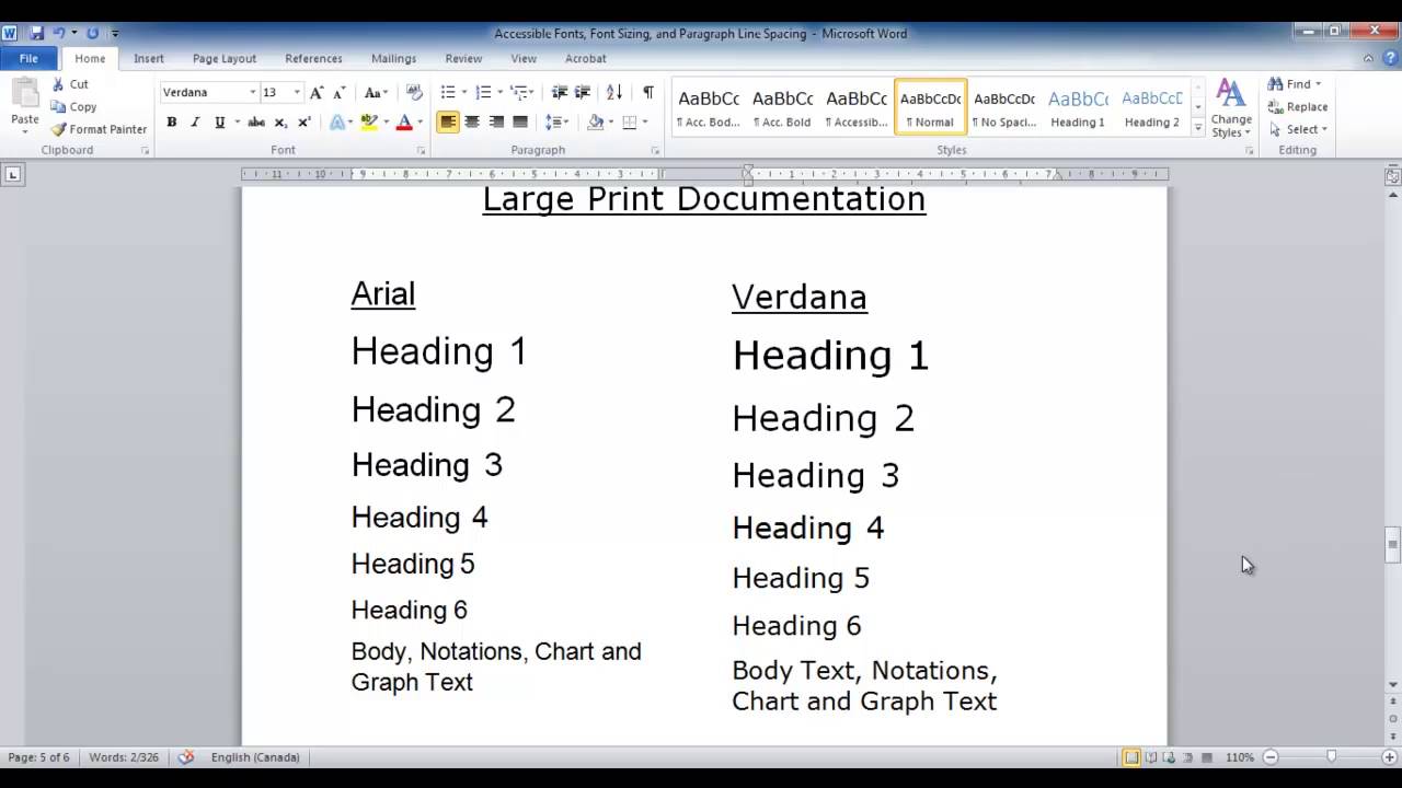 Accessible Fonts, Font Size And Line Spacing In Microsoft Word - YouTube