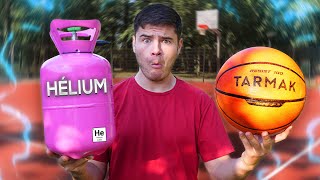 GONFLER UN BALLON DE BASKET AVEC DE L'HÉLIUM !!?