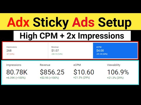 How to place Adx Sticky Ads in header and footer | Adx Ads Setup