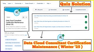 Data Cloud Consultant Certification Maintenance (Winter '25) | Salesforce Trailhead | Quiz Solution