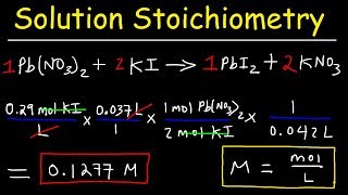 Solution Stoichiometry - Finding Molarity, Mass & Volume