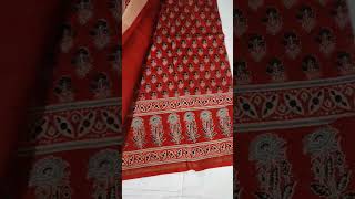 Chanderi Ajrak Print Saree 🎇🎇 #shorts #viral #trending