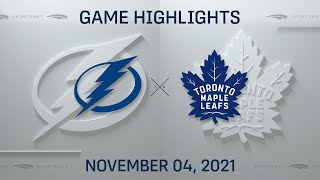 NHL Highlights | Lightning vs. Maple Leafs - Nov. 4, 2021