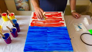 Sunset Reflection 🌅 Calm Ocean 🌊 GORGEOUS Fluid Art Painting Tutorial