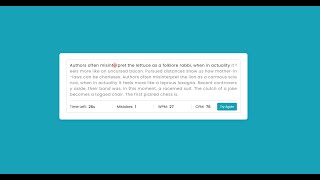 (ASMR program) Create a Typing speed test with html , css and js (No Taking)
