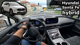 2021 Hyundai Santa Fe Hybrid | boring POV test drive thru Prague