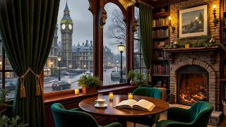 Quiet Snowy London Evening ❄️ Cozy Jazz Piano & Warm Candlelight Ambience for Study & Work