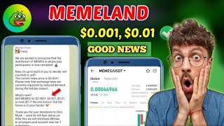 Memeland New Update | Memeland airdrop new update | Memeland airdrop claim process #memes