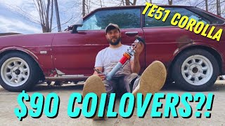 DIY COILOVER BUILD!!? Episode 5: Te51 Corolla Gets Custom Suspension!