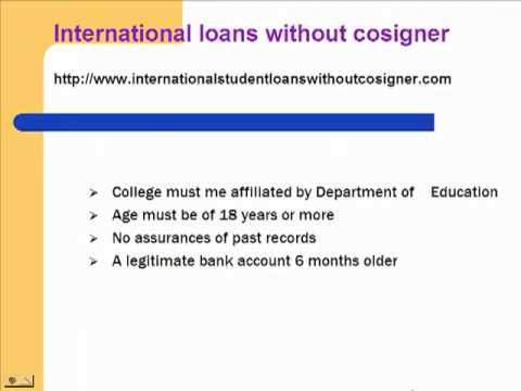 International student loans without cosigner International student loans without cosigner