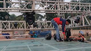 Installation of truss,,Glass stage,,lights,,sound for concert ..Logistic Support by ~SINGLEsource~