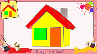 Disegni di casa - Come disegnare una casa FACILE passo per passo per bambini