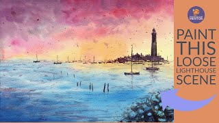 Lighthouse Painting Tutorial For Beginners: Full-length Watercolor Tutorial