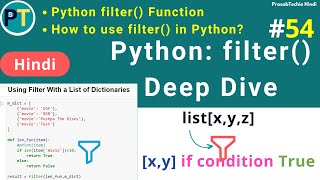Mastering In Python Filter() With Lambda, List, Dictionary with examples | Filter Function() - Hindi