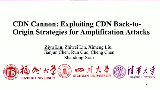 USENIX Security '24 - CDN Cannon: Exploiting CDN Back-to-Origin Strategies for Amplification Attacks