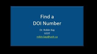 Finding DOI Number for an Article Quickly