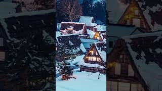 世界遺産五箇山ライトアップ #五箇山 #ライトアップ #8k #雪景色 #富山県