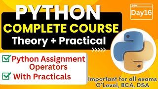 Python Assignment Operators | Python Complete Course for Beginners - Day16