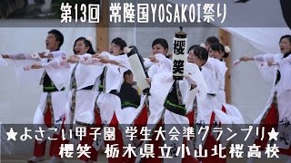 [2ｶﾒ撮影]櫻笑 栃木県立小山北桜高校『よさこい甲子園 学生大会準グランプリ』[第13回 常陸国YOSAKOI祭り]