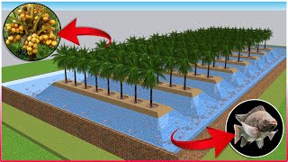 Integrated COCONUT and FISH Farming | Integrated Farming System Planning & Ideas | Farm Design