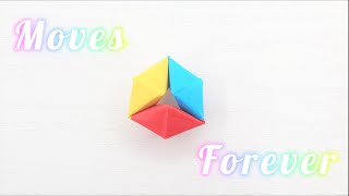 Origami moving flexagon paper fidget toy with Ski