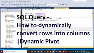 SQL Query | How to dynamically convert rows into columns | Dynamic Pivot