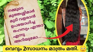 നമ്മുടെ മുത്തശ്ശിമാരുടെ മുടിയുടെ രഹസ്യം.. 😳 വെറും രണ്ട് സാധനങ്ങൾ മാത്രം മതി.#hairtip  #hairmask.