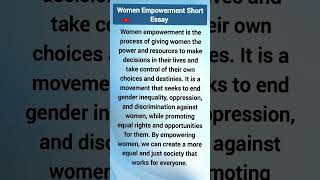 Short Essay on Women Empowerment #shorts#ytshorts#essaywriting#learning