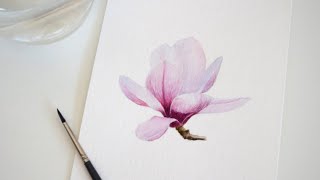 Magnolia Flower - Watercolor Painting (real time)