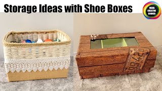 Crafts with Empty boxes 📦 | The most Useful recycling ♻️  ideas  with Shoe Cardboard Boxes
