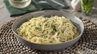 Cómo hacer Espagueti Blanco a la Crema | receta kiwilimón