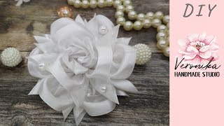 🌸Цветок Камелия из атласной ленты 5 см МК🌸Bow flower of ribbon 5 cm DIY Tutorial🌸PAP flor de fita