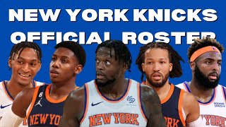 NEW YORK KNICKS OFFICIAL ROSTER 2022-2023 NBA SEASON