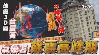 富凱大飯店拆除難度比天王星高 先填土方 狂震破千次! 全球地震3D圖 台灣成「世界最高」【TVBS新聞精華】20240423